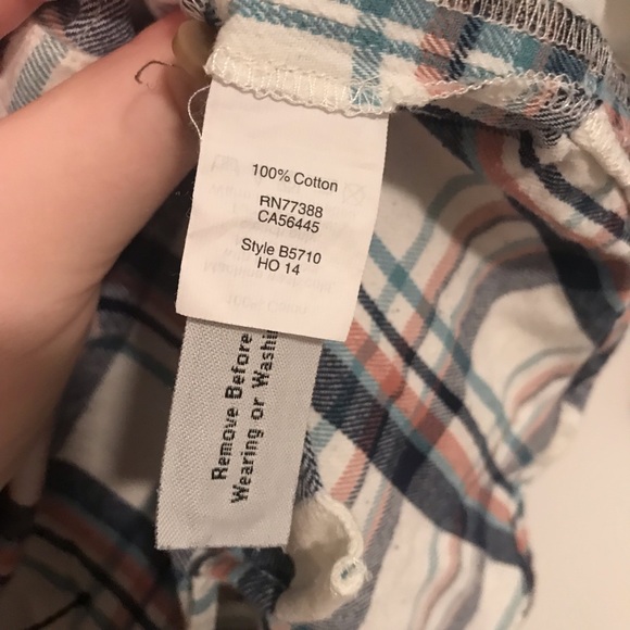 Madewell | Lisse Plaid Blue Pink Ex-Boyfriend Top - Picture 5 of 7
